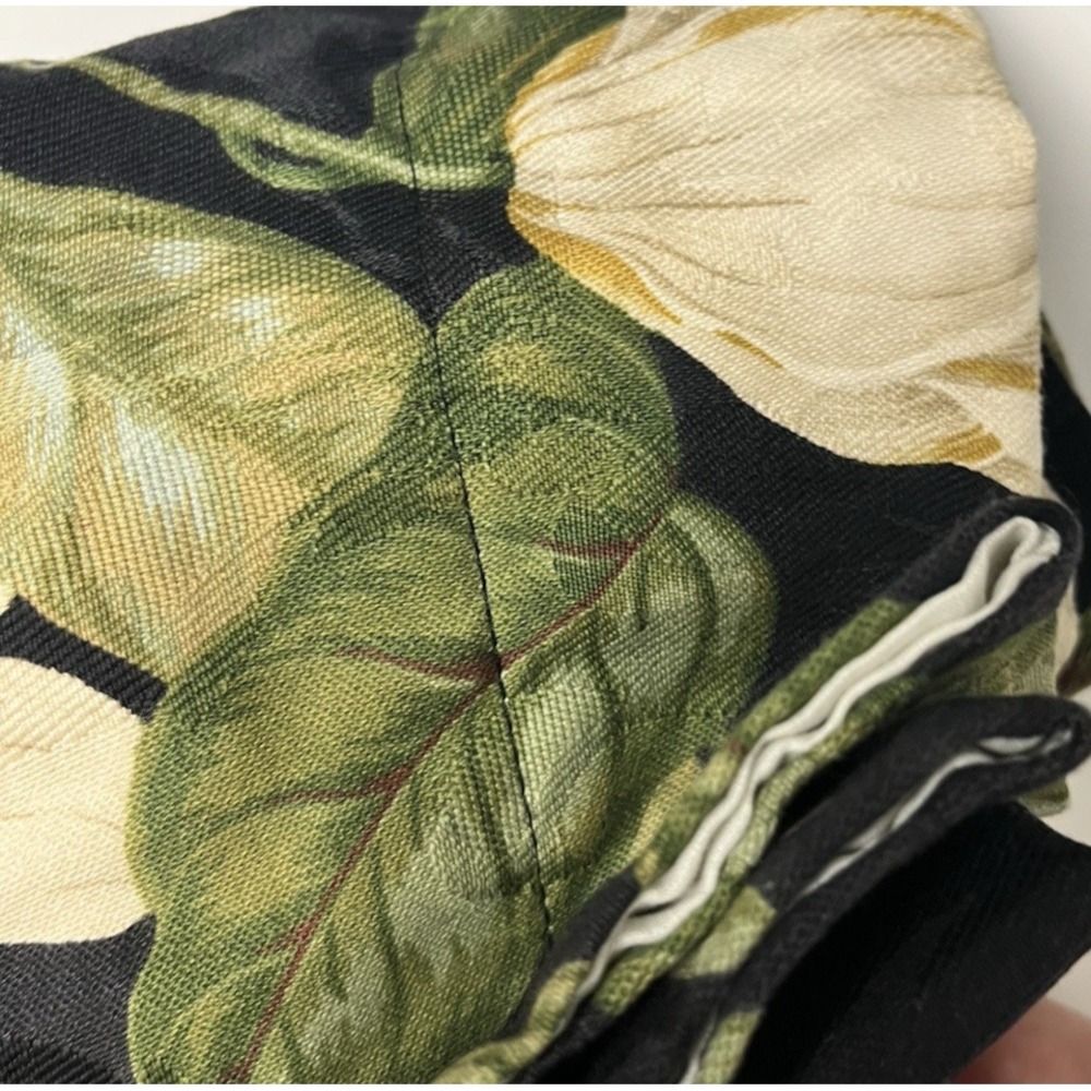 Waverly Williamsburg Garden‎ Magnolia Black Ascot Valance Dogwood V Shape Floral - Picture 10 of 10